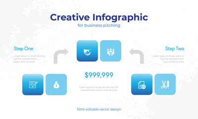 Creative infographic for business with icon design. Vector illustration eps 10.