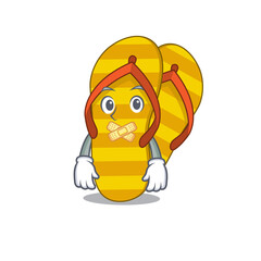 Flip flops cartoon character style having strange silent face