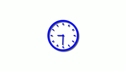 New blue color 3d clock icon,counting down blue clock icon,clock animation