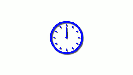 New blue color 3d clock icon,clock icon on white background