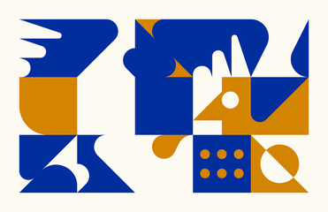 Unusual Abstract Geometric Artwork Composition