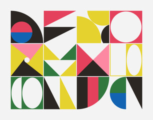 Obraz premium Bauhaus Abstract Vector Composition Design