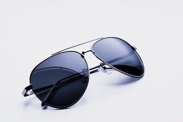 Aviator sunglasses on a white background