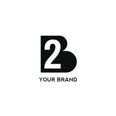 minimalist gradient b logo template for branding company