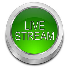 Livestream Button - 3D illustration