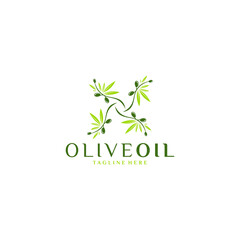 Olive Oil with line art vector logo design concept.