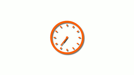 Counting down 3d clock icon on white background,brown clock icon