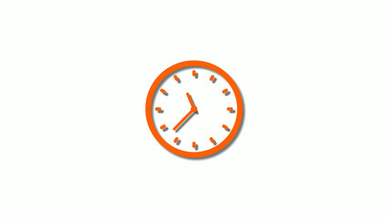 New brown 3d clock isolated on white background,Counting down clock icon