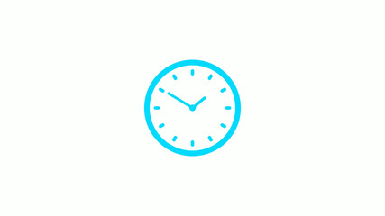 Cyan clock icon on white background,New clock icon