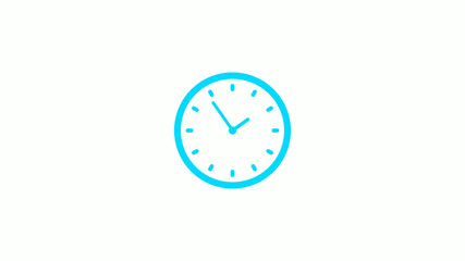 Cyan clock icon on white background,New clock icon