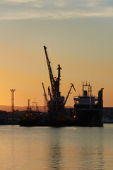 Fototapeta premium cranes in the port