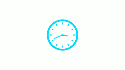 Cyan clock icon on white background,New clock icon