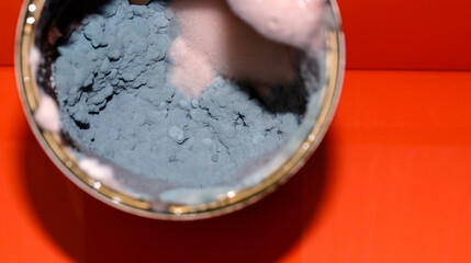 Mold in the food jar. Spoiled food. Toxic canned food.