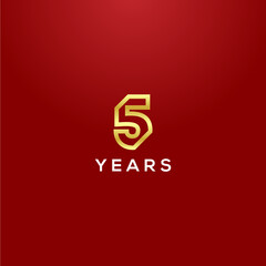 5 Years Anniversary Vector Design