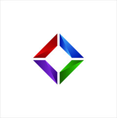 Abstract rectangle creative for business logo vector template