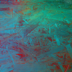 surface from randomly scattered wooden sawdust colored violet-blue-green blurred edges