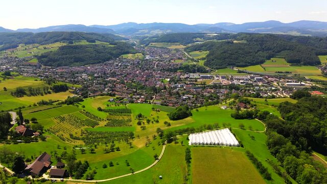Anflug Sissach, Basel-Landschaft, Schweiz