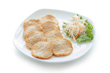 Fried pork Vietnamese Sausage isolated on white background. With clipping path.