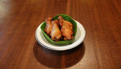 Pile of Deep Fried Chicken. Thai Food.
