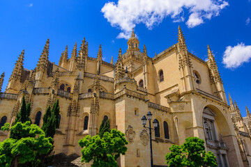 Fototapeta na wymiar Segovia Cathedral, a Gothic-style Catholic cathedral in Segovia, Spain