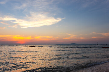 Obraz premium Sunset over Gulf of Thailand
