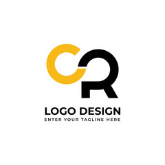 Alphabet logo CR. Font logo design. 