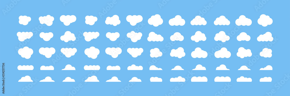 Canvas Prints clouds. cloud vector icons, isolated. collection of clouds on background sky. sky symbols. weather i