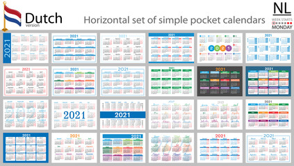 Dutch horizontal pocket calendar for 2021