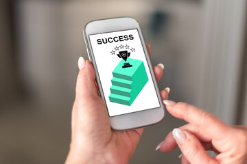 Success concept on a smartphone