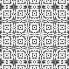 Hand drawn green mosaic seamless border. Black 