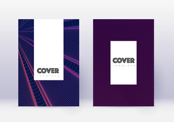 Hipster cover design template set. Violet abstract