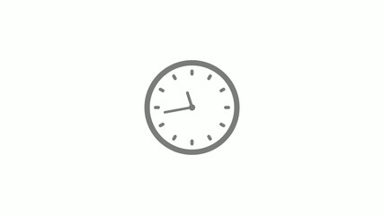 Amazing gray clock on white background,Counting down clock icon