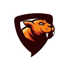 Young Lion mascot logo design with modern illustration concept style for badge, emblem and t shirt printing. Angry Lion illustration for sport and e-sport team.