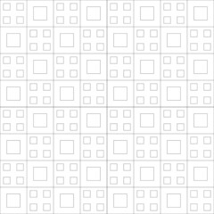 Geometric square vector pattern. The pattern is formed from the square shape. Repeating and rotating the pattern. Abstract seamless patterns with squares. Black and white in 2D CAD drawing. 
