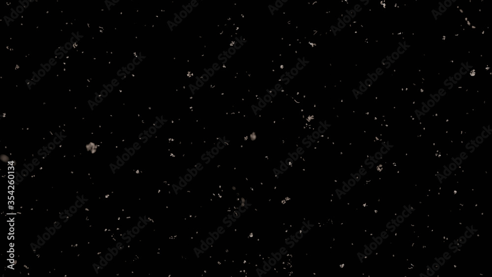 Canvas Prints dust particles on black background, flying dirt overlay texture with depth of field