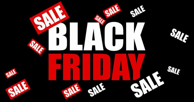 black friday text, word, letter, stamp, sign, seal  sale banner, display ad footage 4k video