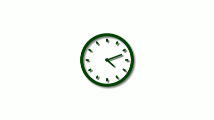 3d green 3d clock isolated on white background,New clock icon