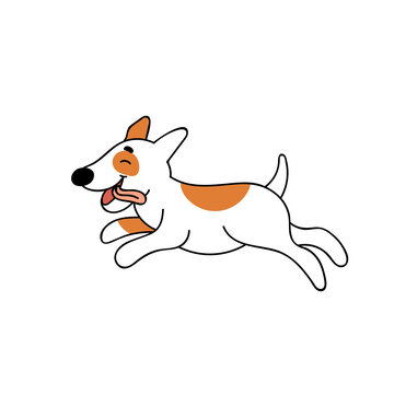Cute funny dog.Home puppy, pet.Hand doodle vector illustration on white background.