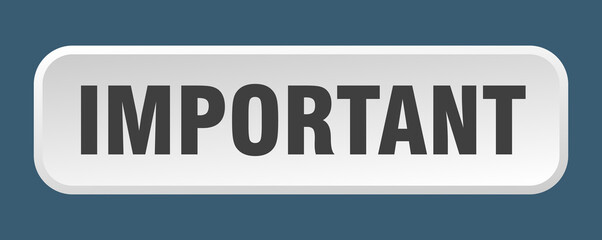 important button. important square 3d push button