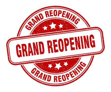 Grand Reopening Stamp. Grand Reopening Round Grunge Sign. Label