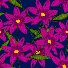 Seamless floral pattern. Floral print for printing on fabric, wallpaper, paper, packaging, notebooks, notebooks, postcards and other surfaces.