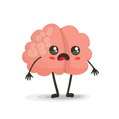 Brain cartoon character,  illustration isolated on white