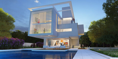 Luxurious modern architecture villa