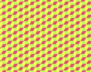 Abstract cube pattern, fully seamless.  3d vector geometric wallpaper, cube pattern background. Optical illusion.