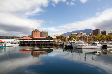  Fishing boats moored at Victoria Dock in Hobart Port. Founded in 1804 as a penal colony, Hobart is Australia's second oldest capital city after Sydney.
