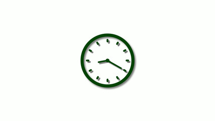 3d green dark clock icon,green clock,counting down 3d green dark clock icon