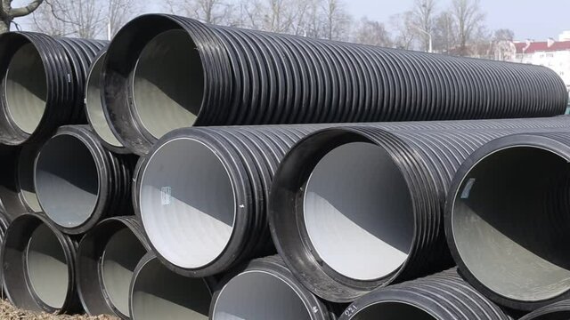 Modern polypropylene pipes for conducting heating mains underground. Durable and anticorrosive properties of water pipes, drainage system