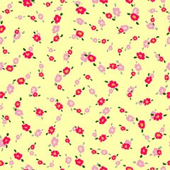 Seamless floral pattern. Floral print. Small flowers. Print for printing on fabric, wallpaper, postcards, paper and various surfaces.