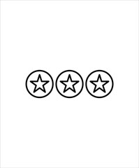 three star icon,vector best line  icon.