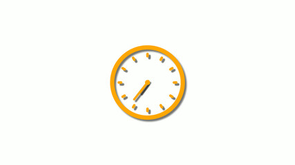 Orange color 3d clock icon,orange counting down 3d clock icon on white background